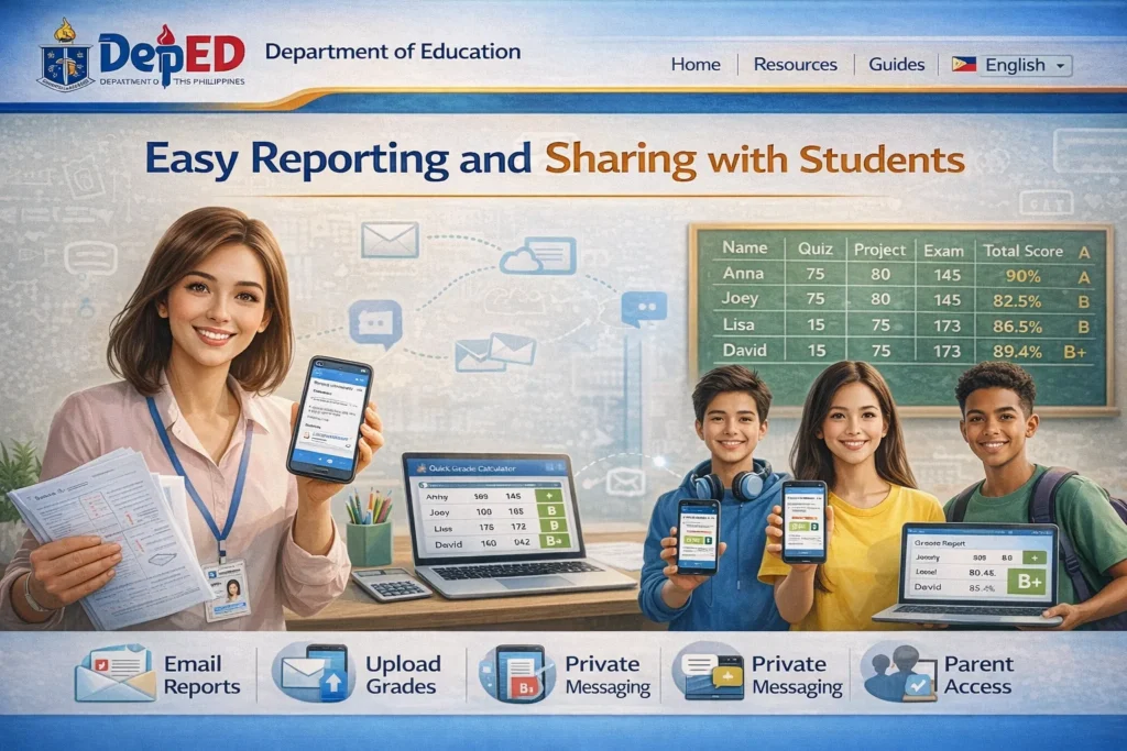 Easy Reporting and Sharing with Students
