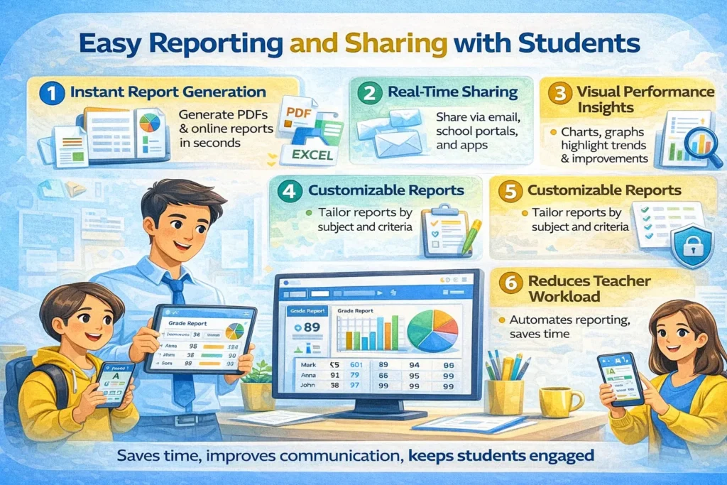 Easy Reporting and Sharing with Students