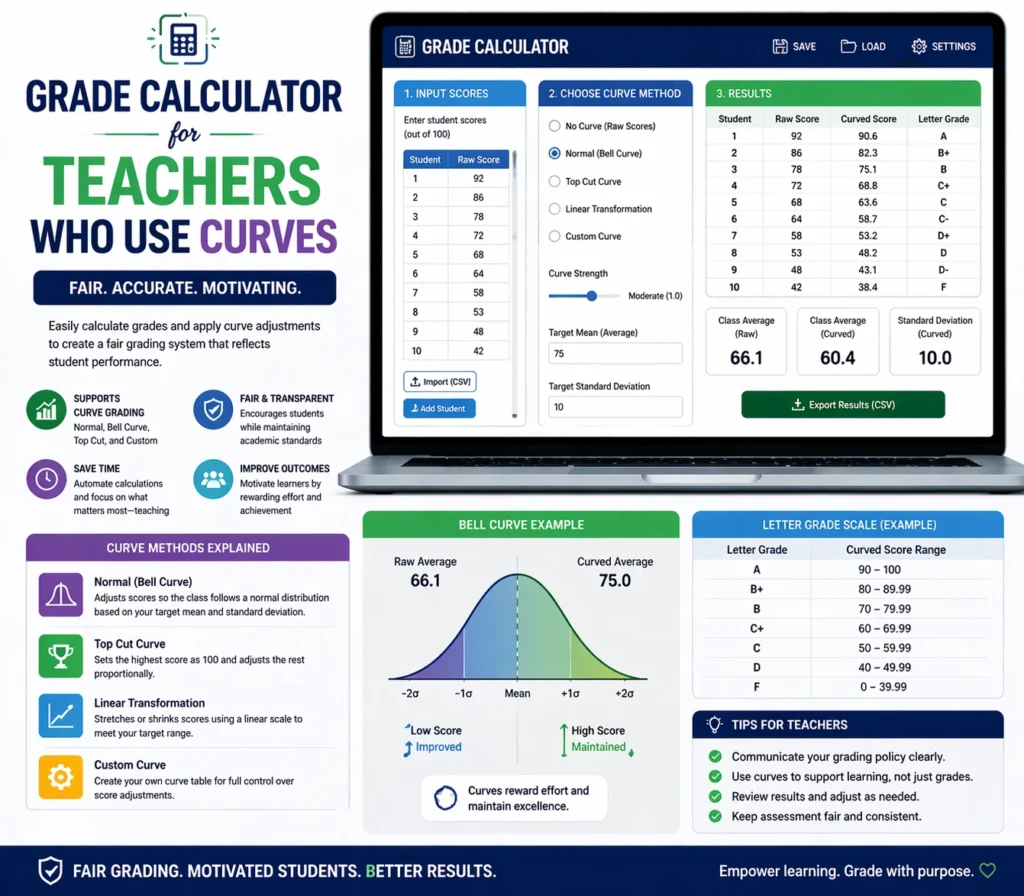 Grade Calculator for Teachers Who Use Curves
