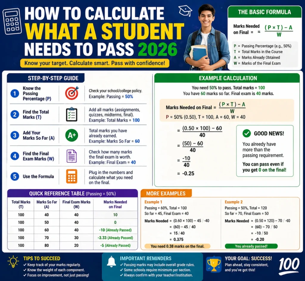 How to Calculate What a Student Needs to Pass 2026
