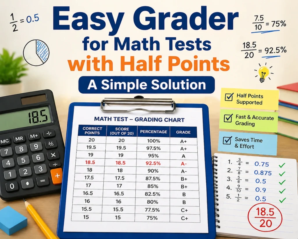 Easy Grader for Math Tests with Half Points A Simple Solution