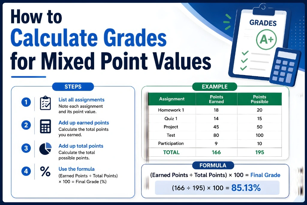 How to Calculate Grades for Mixed Point Values